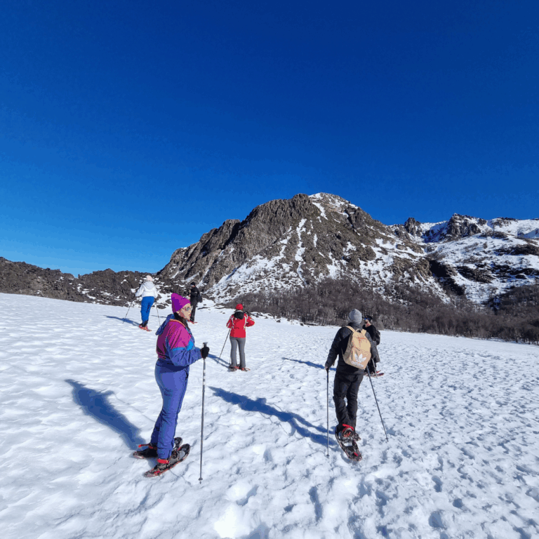 familia en la nieve